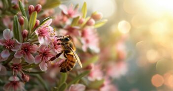Biene auf Manuka-Blüte (Foto: AdobeStock_702831869 vxnaghiyev)